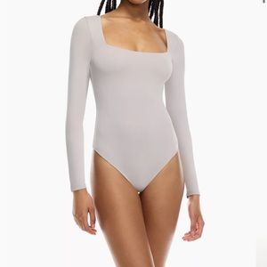 Aritzia Babaton Contour Squareneck Bodysuit - Opal Grey - Size XS